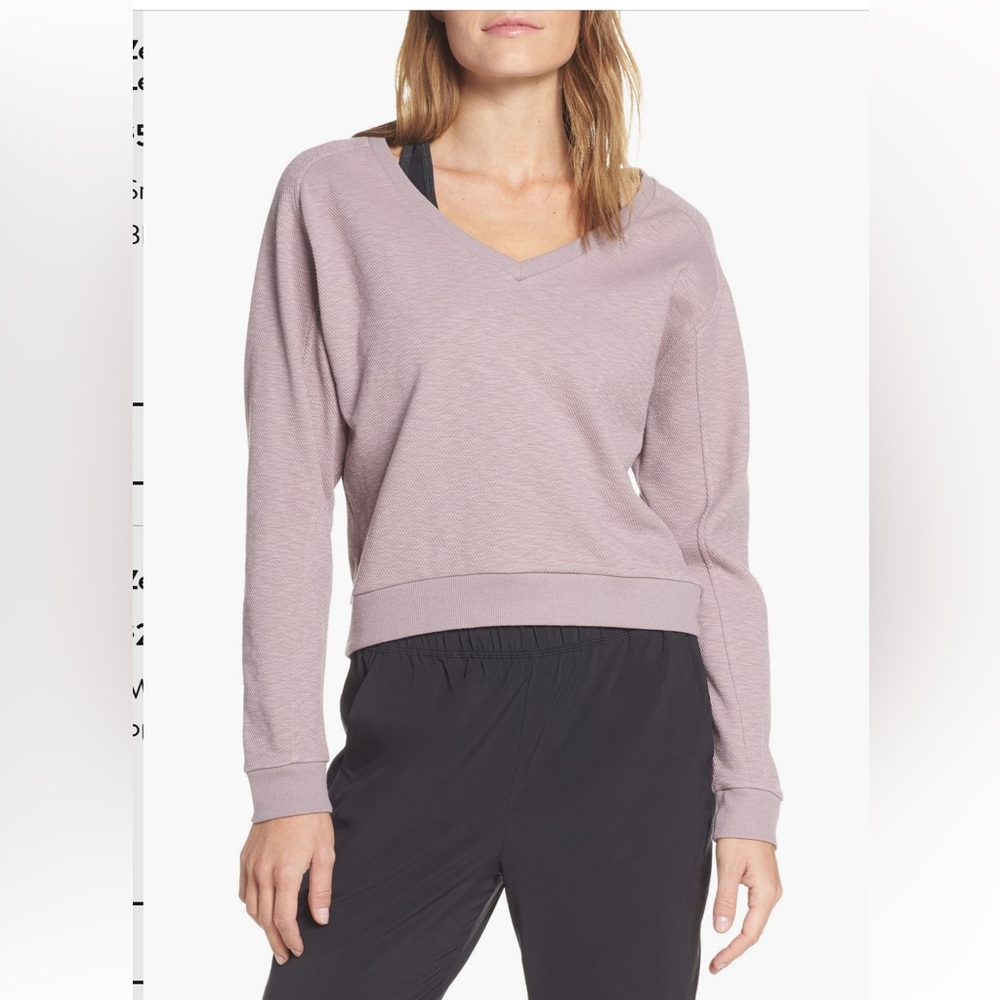 Zella Vienna Pullover Lavender V-Neck Sweater